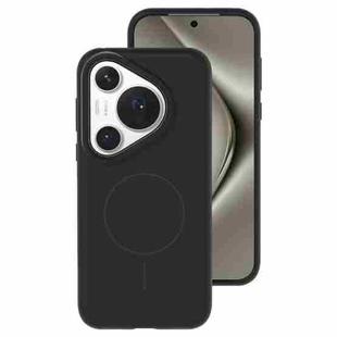 For Huawei Pura 70 Pro Liquid Silicone Thin Circle MagSafe Phone Case(Black)