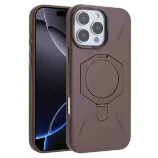 For iPhone 16 Pro Max Four-Corner Shockproof MagSafe Holder TPU Hybrid PC Phone Case(Desert Gold)
