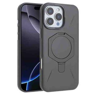 For iPhone 16 Pro Max Four-Corner Shockproof MagSafe Holder TPU Hybrid PC Phone Case(Titanium Gray)
