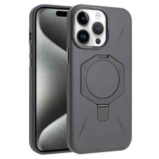 For iPhone 15 Pro Four-Corner Shockproof MagSafe Holder TPU Hybrid PC Phone Case(Titanium Gray)
