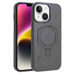 For iPhone 14 / 13 Four-Corner Shockproof MagSafe Holder TPU Hybrid PC Phone Case(Titanium Gray)