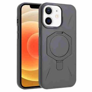 For iPhone 12 / 12 Pro Four-Corner Shockproof MagSafe Holder TPU Hybrid PC Phone Case(Titanium Gray)
