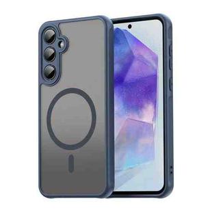 For Samsung Galaxy A55 5G Fan Dun Series TPU Hybrid PC Frosted Magsafe Phone Case(Blue)
