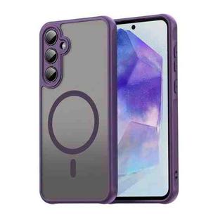 For Samsung Galaxy A55 5G Fan Dun Series TPU Hybrid PC Frosted Magsafe Phone Case(Purple)
