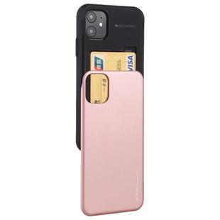 For iPhone 12 mini GOOSPERY SKY SLIDE BUMPER TPU + PC Sliding Back Cover Protective Case with Card Slot(Rose Gold)