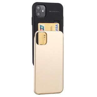 For iPhone 12 mini GOOSPERY SKY SLIDE BUMPER TPU + PC Sliding Back Cover Protective Case with Card Slot(Gold)