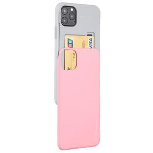 For iPhone 12 Pro Max GOOSPERY SKY SLIDE BUMPER TPU + PC Sliding Back Cover Protective Case with Card Slot(Pink)