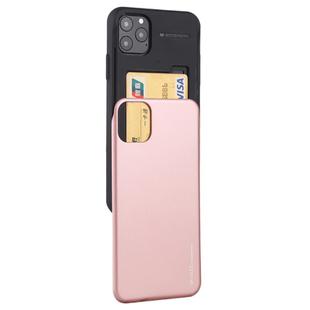 For iPhone 12 Pro Max GOOSPERY SKY SLIDE BUMPER TPU + PC Sliding Back Cover Protective Case with Card Slot(Rose Gold)