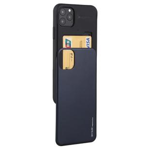 For iPhone 12 Pro Max GOOSPERY SKY SLIDE BUMPER TPU + PC Sliding Back Cover Protective Case with Card Slot(Dark Blue)