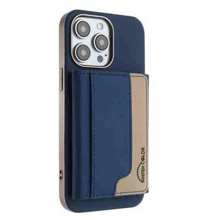For iPhone 11 Pro Max Colour Matching Horizontal Magnetic Card Bag RFID MagSafe Phone Case(Dark Blue)