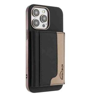 For iPhone 11 Pro Max Colour Matching Horizontal Magnetic Card Bag RFID MagSafe Phone Case(Black)