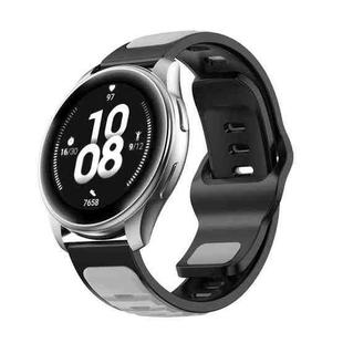 22mm Two Color Reverse Buckle Silicone Sports Watch Band(Grey Black)