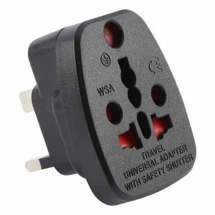 WSA-7 UK Plug Global Travel Universal Adapter with Safety Shutter(Black)
