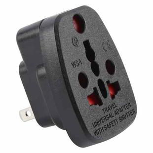 WSA-6 US / JP Plug Global Travel Universal Adapter with Safety Shutter(Black)
