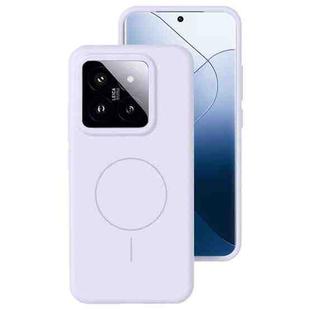 For Xiaomi 14 Pro Liquid Silicone Thin Circle MagSafe Phone Case(Light Purple)