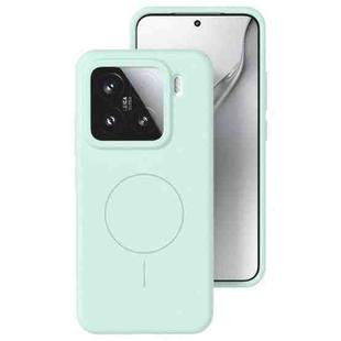 For Xiaomi 15 Pro Liquid Silicone Thin Circle MagSafe Phone Case(Mint Green)
