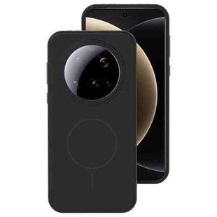 For Xiaomi 15 Ultra Liquid Silicone Thin Circle MagSafe Phone Case(Black)