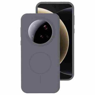 For Xiaomi 15 Ultra Liquid Silicone Thin Circle MagSafe Phone Case(Charcoal Gray)