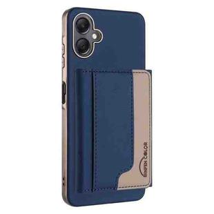 For Samsung Galaxy A06 Colour Matching Horizontal Magnetic Card Bag RFID MagSafe Phone Case(Dark Blue)