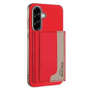For Samsung Galaxy A26 Colour Matching Horizontal Magnetic Card Bag RFID MagSafe Phone Case(Red)