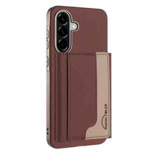 For Samsung Galaxy A26 Colour Matching Horizontal Magnetic Card Bag RFID MagSafe Phone Case(Brown)