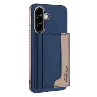 For Samsung Galaxy A26 Colour Matching Horizontal Magnetic Card Bag RFID MagSafe Phone Case(Dark Blue)