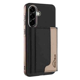For Samsung Galaxy A26 Colour Matching Horizontal Magnetic Card Bag RFID MagSafe Phone Case(Black)