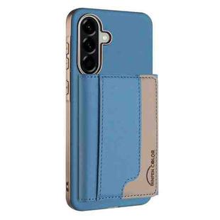 For Samsung Galaxy A25 Colour Matching Horizontal Magnetic Card Bag RFID MagSafe Phone Case(Baby Blue)