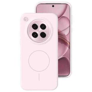 For OPPO Find X8s Liquid Silicone Thin Circle MagSafe Phone Case(Grey Pink)