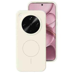 For OPPO Find X8 Ultra Liquid Silicone Thin Circle MagSafe Phone Case(Antique White)