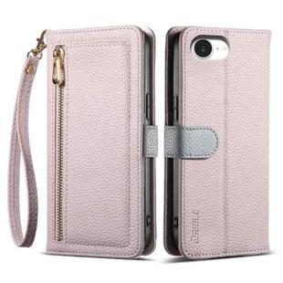 For iPhone 16e ESEBLE E11 Colorful Litchi Pattern Zipper Wallet Leather Phone Case(Light Purple)