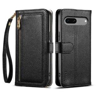 For Google Pixel 8a ESEBLE E11 Colorful Litchi Pattern Zipper Wallet Leather Phone Case(Black)