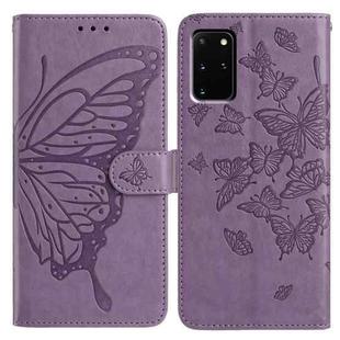 For Samsung Galaxy S20+ Butterfly Flutter Pattern Embossed Leather Phone Case(Purple)
