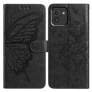 For Samsung Galaxy A03 Butterfly Flutter Pattern Embossed Leather Phone Case(Black)