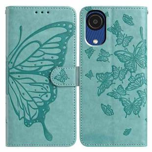 For Samsung Galaxy A03 Core Butterfly Flutter Pattern Embossed Leather Phone Case(Green)