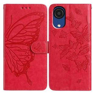 For Samsung Galaxy A03 Core Butterfly Flutter Pattern Embossed Leather Phone Case(Red)