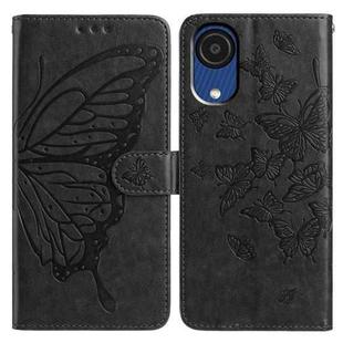 For Samsung Galaxy A03 Core Butterfly Flutter Pattern Embossed Leather Phone Case(Black)