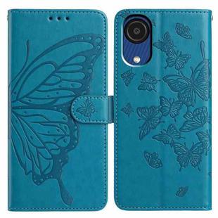 For Samsung Galaxy A03 Core Butterfly Flutter Pattern Embossed Leather Phone Case(Blue)