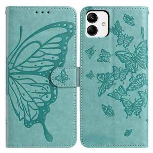 For Samsung Galaxy A04 Butterfly Flutter Pattern Embossed Leather Phone Case(Green)