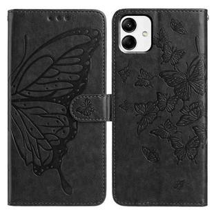 For Samsung Galaxy A04 Butterfly Flutter Pattern Embossed Leather Phone Case(Black)