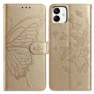 For Samsung Galaxy A04E Butterfly Flutter Pattern Embossed Leather Phone Case(Gold)