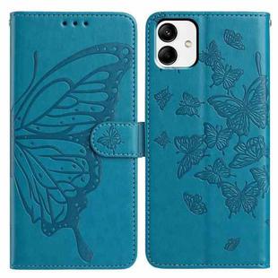 For Samsung Galaxy A04E Butterfly Flutter Pattern Embossed Leather Phone Case(Blue)