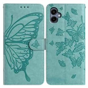 For Samsung Galaxy A05 Butterfly Flutter Pattern Embossed Leather Phone Case(Green)