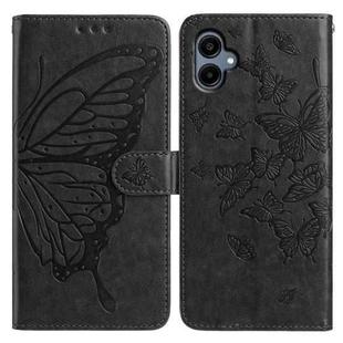 For Samsung Galaxy A06 Butterfly Flutter Pattern Embossed Leather Phone Case(Black)