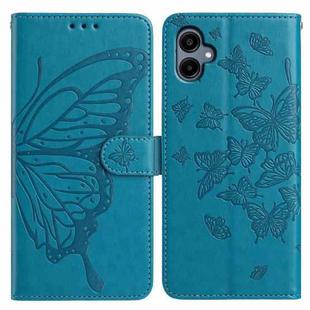 For Samsung Galaxy A06 Butterfly Flutter Pattern Embossed Leather Phone Case(Blue)