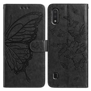 For Samsung Galaxy A10 / M10 Butterfly Flutter Pattern Embossed Leather Phone Case(Black)
