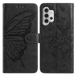 For Samsung Galaxy A13 4G Butterfly Flutter Pattern Embossed Leather Phone Case(Black)