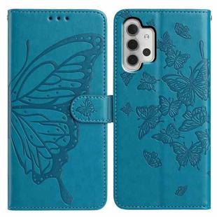 For Samsung Galaxy A13 4G Butterfly Flutter Pattern Embossed Leather Phone Case(Blue)