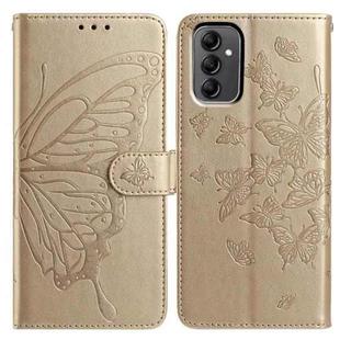 For Samsung Galaxy A14 Butterfly Flutter Pattern Embossed Leather Phone Case(Gold)