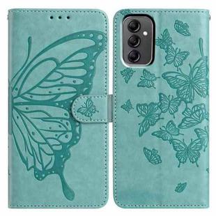 For Samsung Galaxy A14 Butterfly Flutter Pattern Embossed Leather Phone Case(Green)